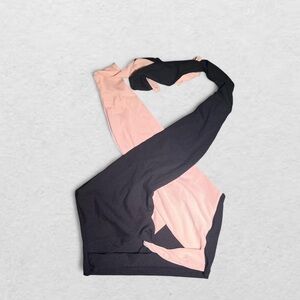 Black and Tan Cross-Front Top